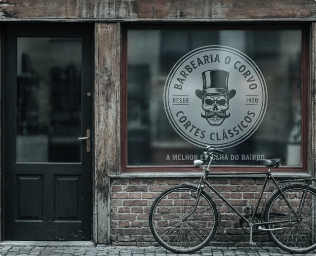 Fachada da barbearia O Corvo